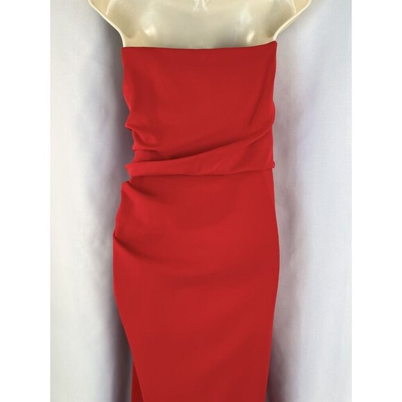 NWT Badgley Mischka Red Beauty in a Bottle Formal Strapless Gown $725 - Picture 9 of 12